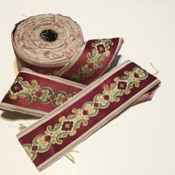 Cherry Red Velveteen Textile Trim - 2 Yards - Picture 4 of 4